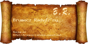 Brumecz Radvány névjegykártya